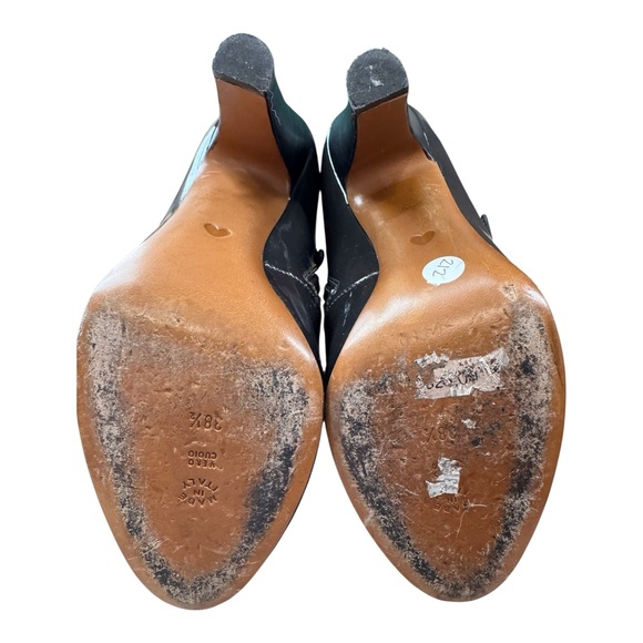 Moschino Cheap and Chic Gray Patent Leather booties Sz 38.5 Heels - Picture 6 of 7
